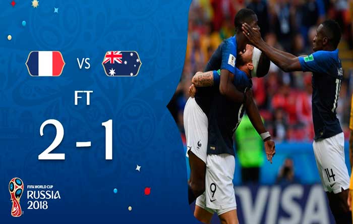 Sin brillar, Francia aventaja a Australia en Mundial de fútbol