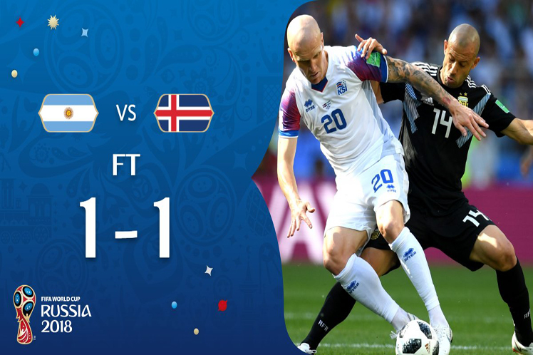Una deslucida y errática Argentina empata ante Islandia en el Mundial