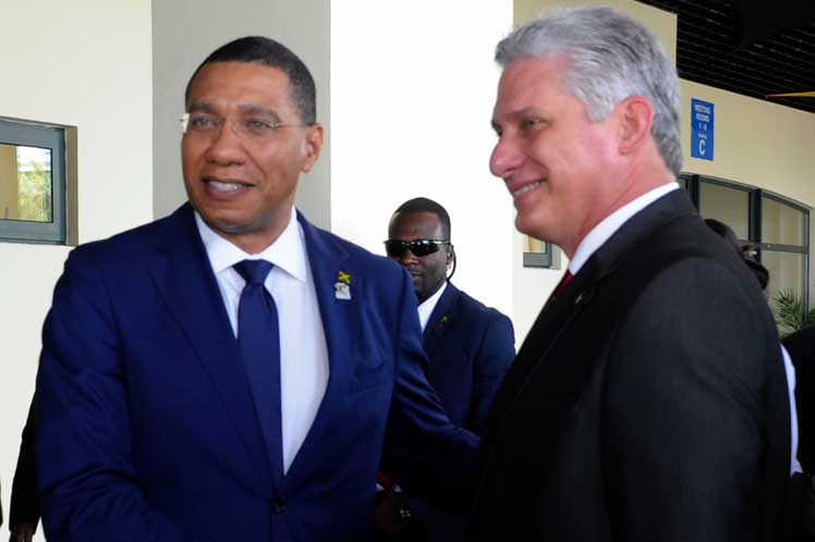 Primer ministro de Jamaica recibe a Díaz-Canel 