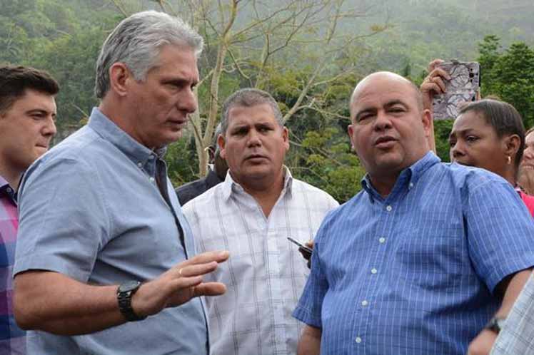 Díaz-Canel evalúa recuperación de provincia afectada por lluvias