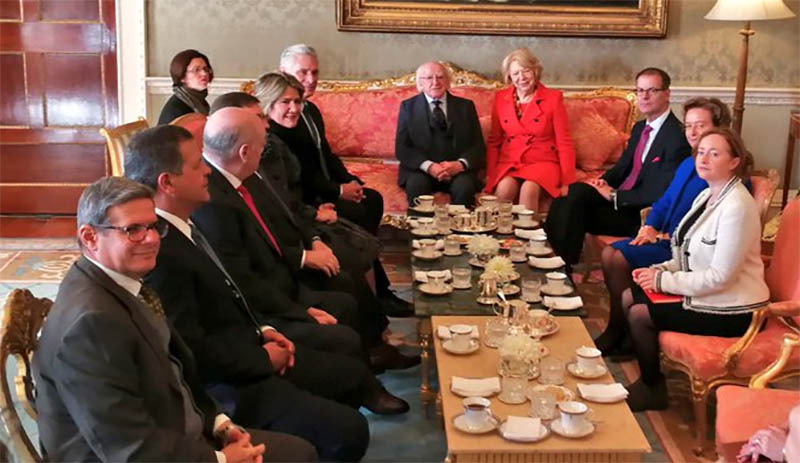 Presidente de Irlanda recibe a su homólogo de Cuba, Díaz-Canel