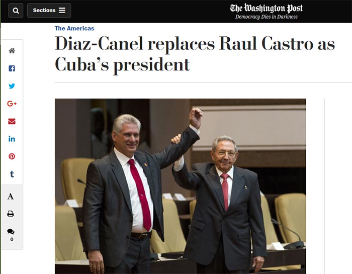 Difunden en EE.UU. elección de Díaz-Canel como presidente cubano Difunden en EE.UU. elección de Díaz-Canel como presidente cubano