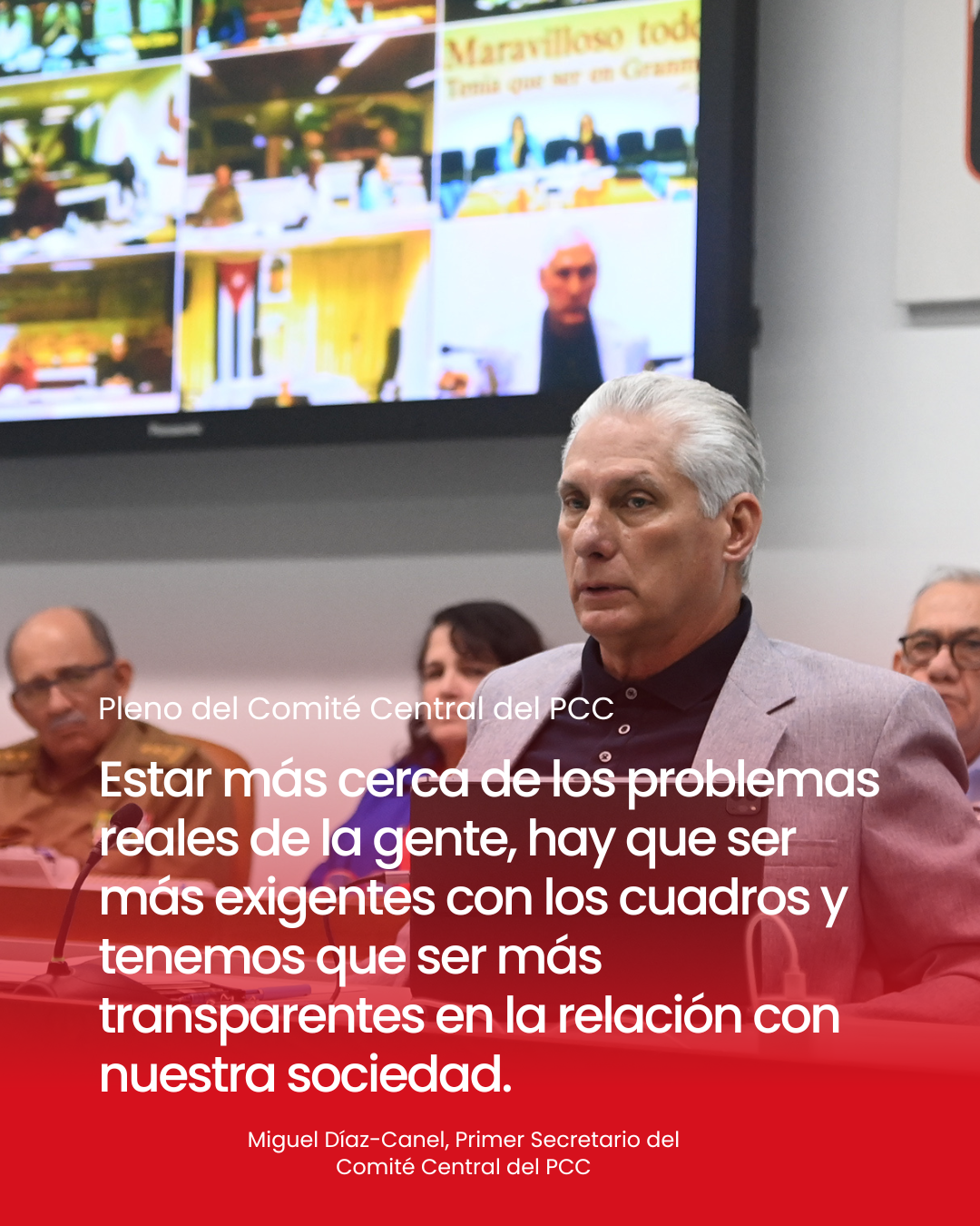Primer Secretario del Partido llama en el XI Pleno a combatir el burocratismo, fortalecer el control y afianzar la unidad Primer Secretario del Partido llama en el XI Pleno a combatir el burocratismo, fortalecer el control y afianzar la unidad