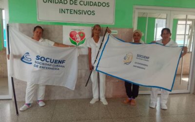 Enarbolan en Las Tunas bandera Aniversario 50 de la Sociedad Cubana de Enfermería