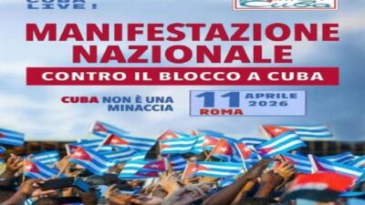 Destacan en Italia masiva marcha nacional en Roma de apoyo a Cuba
