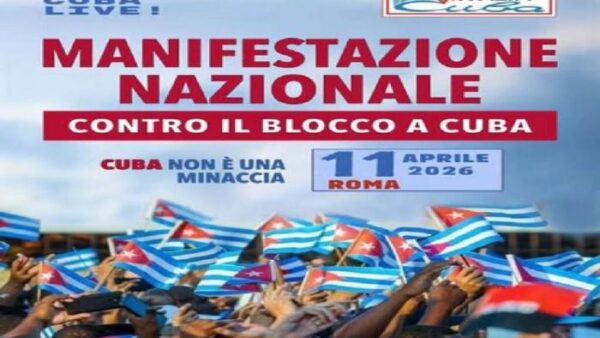 Destacan en Italia masiva marcha nacional en Roma de apoyo a Cuba