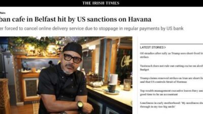 Alcance extraterritorial del bloqueo de EEUU impacta en un pequeño café cubano en Belfast